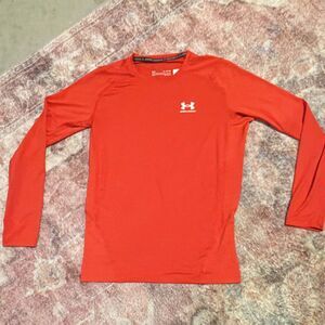 Under Armour HeatGear Men's Red Compression Long Sleeve Crew Neck T-Shirt XL